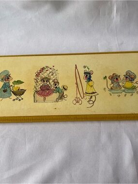 Vintage 1971 Scafa-Tornabene Art Pub Co “Growing Up Mouse”Litho Wall Plaque